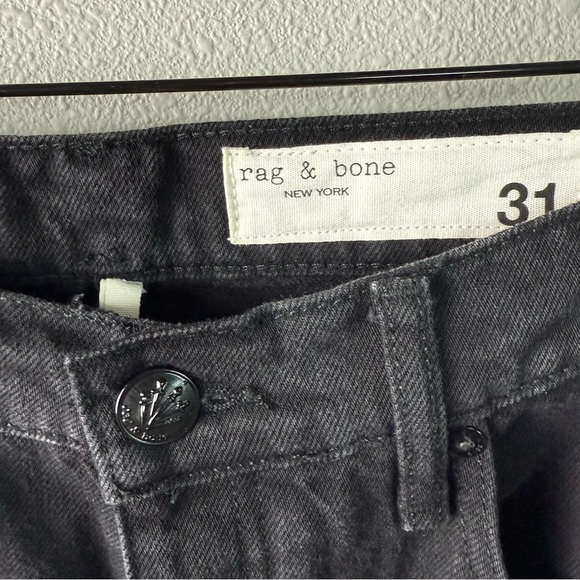 NWOT Rag & Bone Alex High-Rise Straight-Leg Jeans Black Denim Women’s Size 31 - Picture 9 of 14